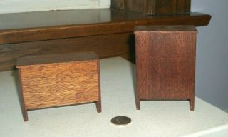 2 Walnut Dressers Doll Furniture Miniatures - Very Well Made Dressers 1:12 2