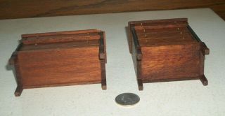 2 Walnut Dressers Doll Furniture Miniatures - Very Well Made Dressers 1:12 3