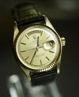 Vintage Rolex 1803 Day - Date 18k Gold Circa 1978 Automatic Wristwatch