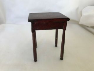 Dollhouse Miniature Wooden Nightstand Lamp Table with Drawer 1 :12 3