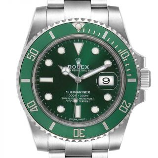 Rolex Submariner Hulk Green Dial Bezel Mens Watch 116610lv Unworn