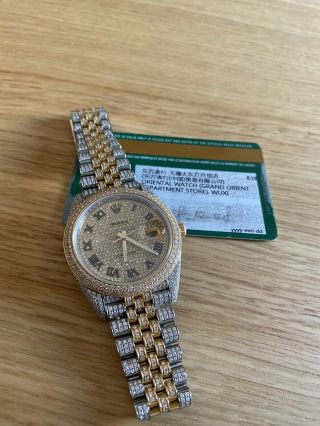 Rolex Datejust 41mm 126333 Two Tone Steel & Gold Watch Iced Out Card 2018 2