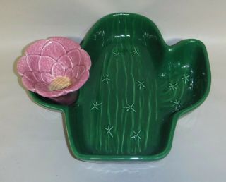 Vintage Treasure Craft Cactus & Flower Bowls Chip & Dip Set
