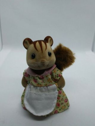 Calico Critters Squirrel Adult Female Flowered Print Dress With Apron
