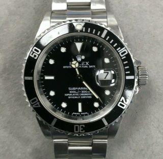 Rolex Submariner Steel Automatic 40mm Mens Bracelet Watch 16610 As - Is