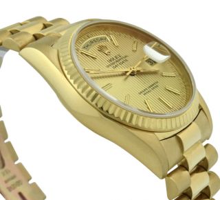 1995 Rolex Day - Date 18238 President 36mm 18k Yellow Gold Champagne Tapestry Dial 2