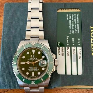 Rolex Submariner Date Hulk Ref.  116610v Green Watch 100
