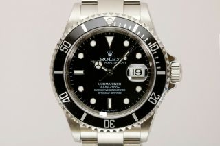 Rolex Submariner Stainless Steel Automatic Watch V Series “engraved Bezel” 16610