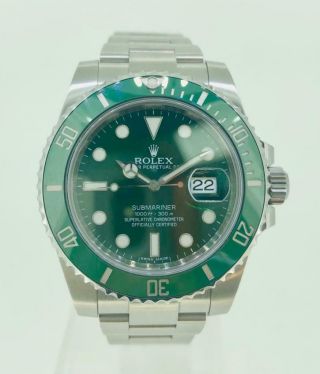 Rolex Submariner HULK Green SS automatic mens watch 116610LV With Card 2