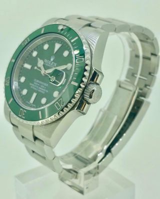 Rolex Submariner HULK Green SS automatic mens watch 116610LV With Card 3