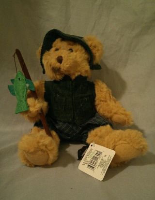 Russ Montana Bears From The Past Tan Fishing Teddy Bear Plush Toy With Tag