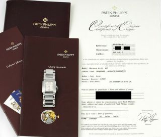 Patek Philippe Twenty - 4 Silver Diamond Dial Ladies Watch 4910 - 10a - 011 Box/papers