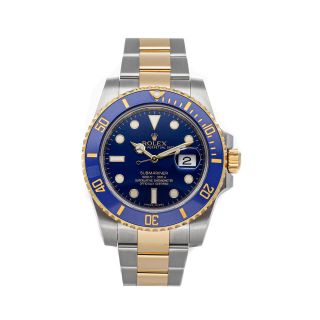 Rolex Submariner Date Auto 40mm Steel Gold Mens Oyster Bracelet Watch 116613lb