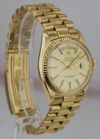RARE 1977 Rolex Day - Date President 1803 5 MINUTE TRACK DIAL MATTE 36mm 18K Gold 3