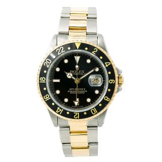 Rolex Gmt - Master Ii 16713 Mens Automatic Watch Two Tone Gold Buckle 40mm