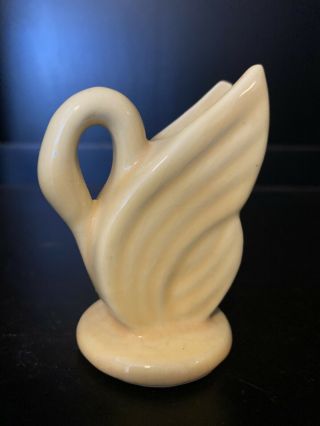 Vintage Shawnee Pottery Miniature Swan Pitcher Vase Yellow