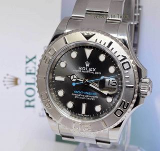 Rolex Yacht - Master 40 Steel & Platinum Rhodium Dial Watch & Box 116622 2