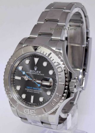 Rolex Yacht - Master 40 Steel & Platinum Rhodium Dial Watch & Box 116622 3