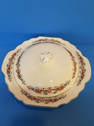 Vintage Lido - W.  S.  George - White Vtg " Flower Rim " Round Serving Bowl With Lid
