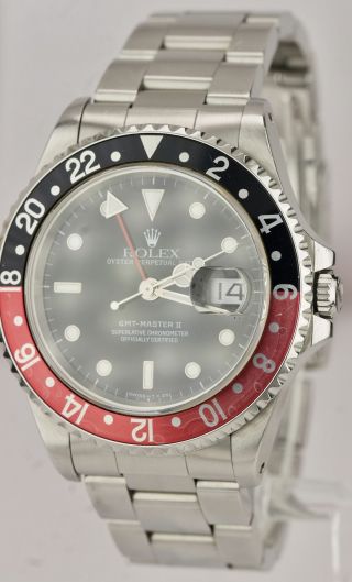 1998 Rolex GMT - Master II U - SERIAL 40mm Stainless Steel Coke Red Watch 16710 2