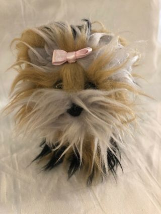 American Girl Doll Pets Puppy Dog Sugar Long - Hair Yorkie Terrier Brown Black Bow