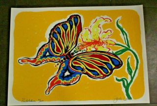 Jack Lord - Pencial Signed Lithograph " Pulelehua " Large Limited Ed 80/200