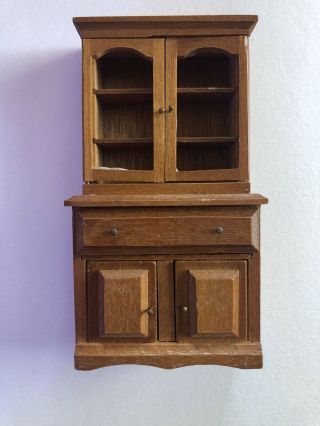 dollhouse miniatures Wood China Cabinet 2