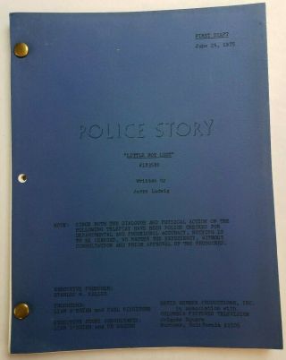 Police Story / Jerry Ludwig 1975 Tv Script Jan - Michael Vincent " Little Boy Lost "