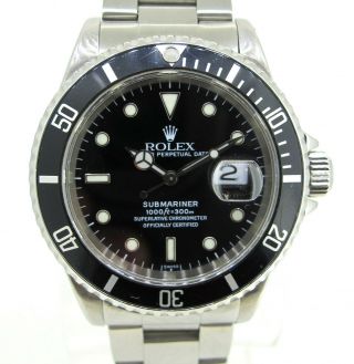 Rolex Submariner Ref 16610 Stainless Steel Oyster Bracelet Automatic Watch 40 Mm