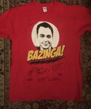 Big Bang Theory Bazinga Shirt Signed By Cast