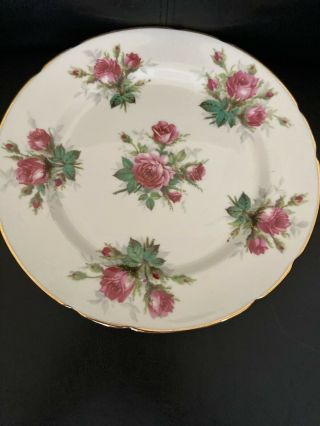 Two Vintage Hammersley Bone China Lunch 9” Plate Grandmother’s Rose England Euc
