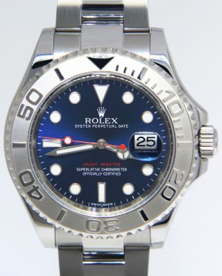 Rolex Yacht - Master Steel & Platinum Bezel Blue Dial Mens 40mm Watch 116622