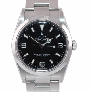 Engraved Rehaut Rolex Explorer I Black 36mm 114270 Steel Black Arabic Watch Box