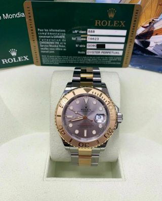 Rolex Yacht Master 16623 Silver 18k Yellow Gold Stainless Steel Box Paper 2011
