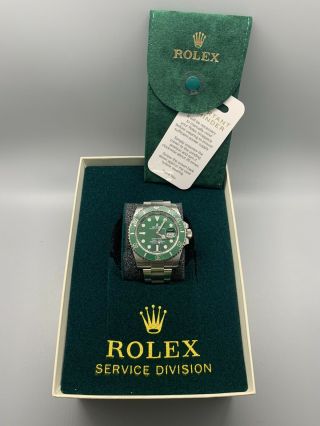 Rolex Submariner 116610lv Green “hulk” Stainless Steel Oyster Bracelet