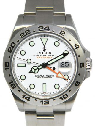 Rolex Explorer Ii Stainless Steel White Dial Mens 42mm Watch 216570