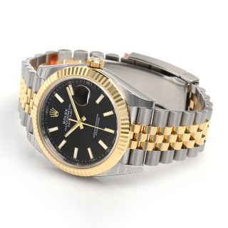 Rolex Datejust 41mm 126333 Steel Yellow Gold Jubilee Black Index Dial Watch 3