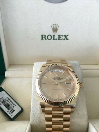Rolex Day Date 228238 President 40mm Yellow Gold Champagne Index Dial Watch