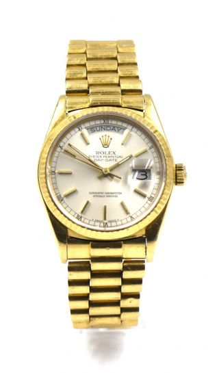 Gents Rolex 18038 Oyster Perpetual Day - Date President Wristwatch 18k Gold C1986