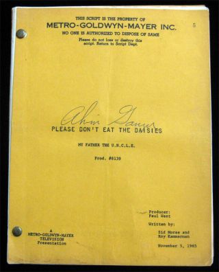 Please Dont Eat The Daisies Rare Signed 1965 Script - Man From Uncle Vtg Mgm Tv