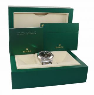 2019 PAPERS Rolex Air King Black Arabic Dial 40mm Steel Oyster Watch Box 2