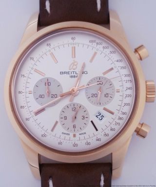 Breitling Rb0152 18k Rose Gold 42mm Chronograph Watch Box Papers