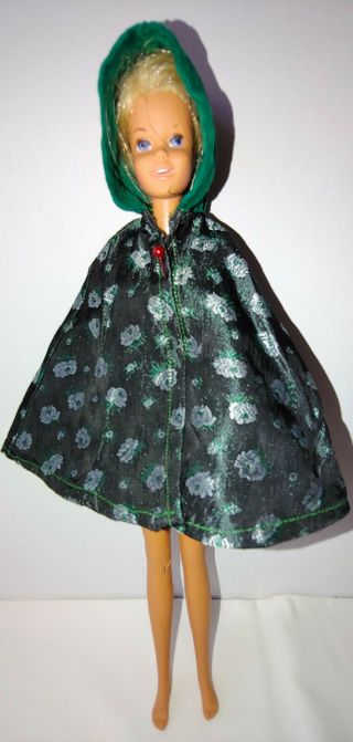 Barbie Doll Vintage Cape - Cloak - Handmade - Velvet Hood