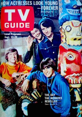 Tv Guide 1967 The Monkees Davy Jones Micky Dolenze Mike Nesmith Gene Trind