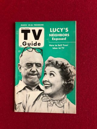 1953,  Lucille Ball " Tv Guide " (no Label) Scarce (i Love Lucy)