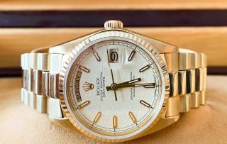 Rolex Day - Date President 18k Yellow Gold Jubilee Dial 36mm Watch 18038
