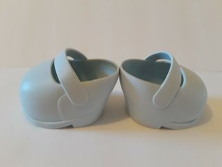 Powder Blue Cpk Cabbage Patch Kids Shoes With Strap For 16 " Doll