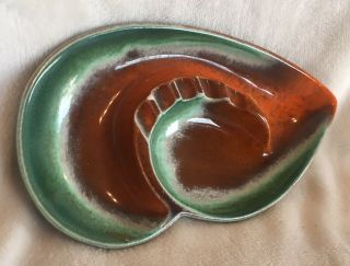 Royal Haeger Pottery Green Vintage Ashtray Art Mid Century Modern Usa Footed