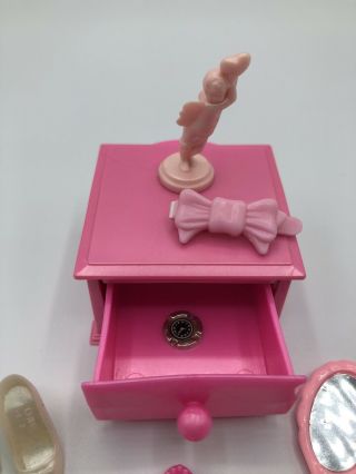 MATTEL Barbie Doll Jewelry Box With Rotating Cupid Makeup Tiara Mirror Diorama 2