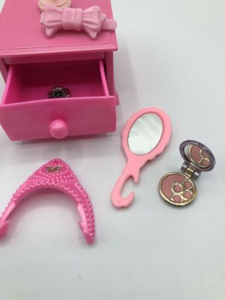 MATTEL Barbie Doll Jewelry Box With Rotating Cupid Makeup Tiara Mirror Diorama 3